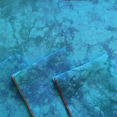 Poseidon hand dyed cross stitch fabric by VolcanoStitching