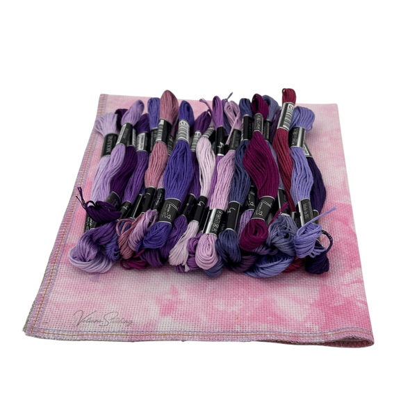 Shades of Purple Embroidery Thread Set by VolcanoStitching