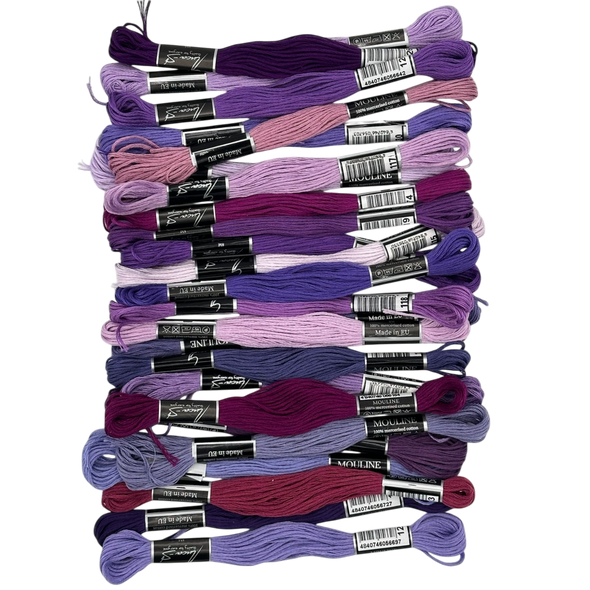 Shades of Purple Embroidery Thread Set by VolcanoStitching