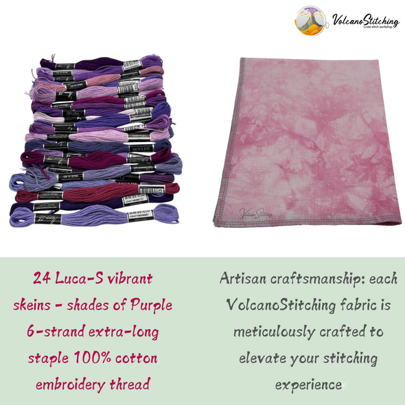 Shades of Purple Embroidery Thread Set by VolcanoStitching