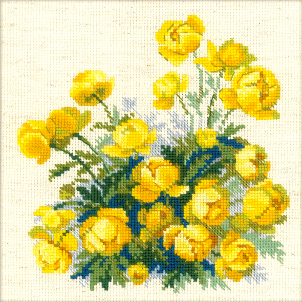 Globe Flowers Cross Stitch Kit by RIOLIS 1515