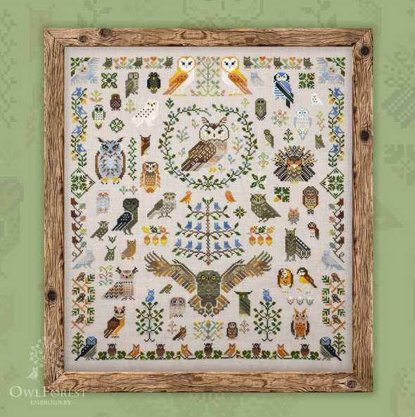 100 Owls Cross Stitch Kit by OwlForest