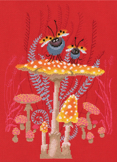 Mushroom Party Cross Stitch Kit by RTO