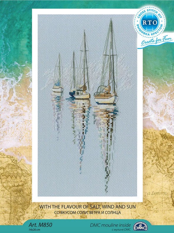 With the Flavor of Salt, Wind and Sun Cross Stitch Kit by RTO