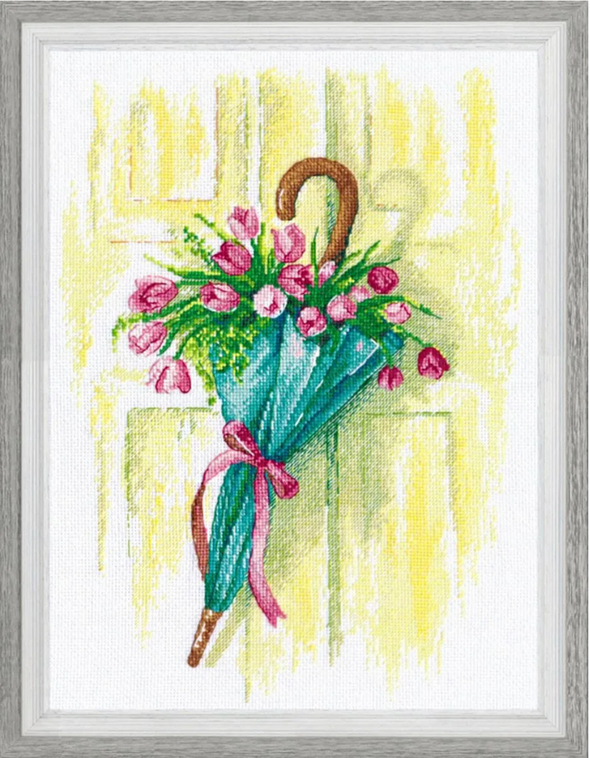 A Flower Message Cross Stitch Kit by Oven