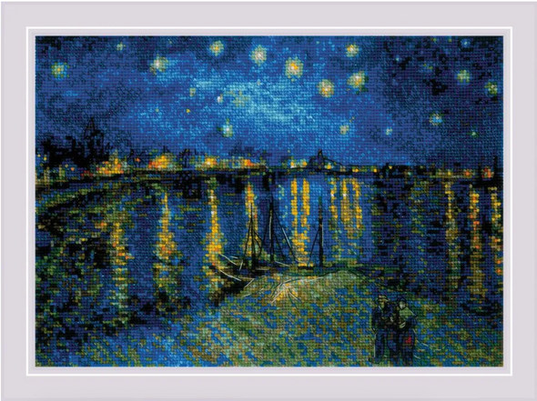 Starry night over the Rhone after Van Gogh’s Painting Cross Stitch Kit by Riolis
